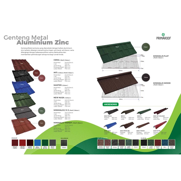 Genteng Metal Prima Roof Colour 2X4 Topaz